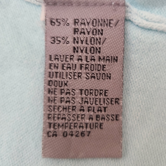 Mat Collection vintage pastel button-down 3/4 sleeve cardigan, sz L (PTP 16.5") - Picture 6 of 8